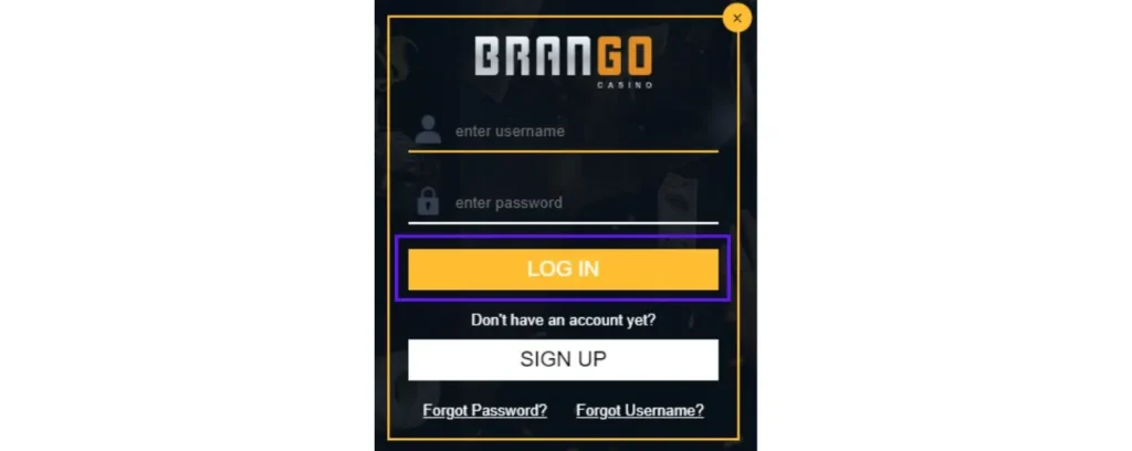 click on the login button